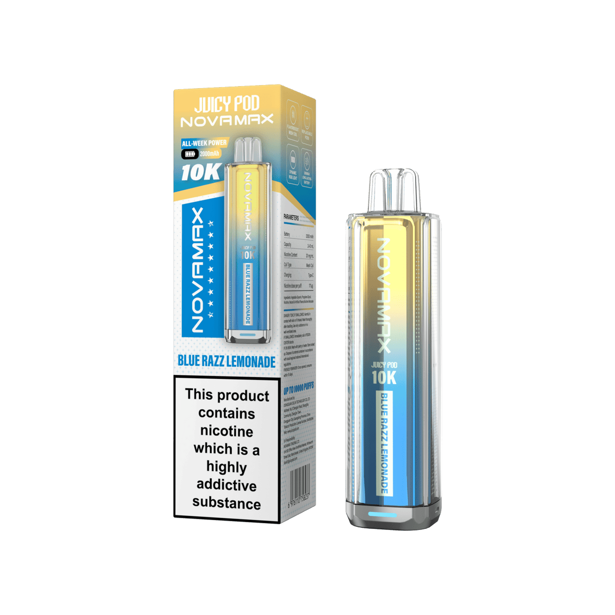 juicy pod novamax 10k vape kit Box of 10 Juicy Pod NovaMax 10000 Puffs Pod Vape Kit