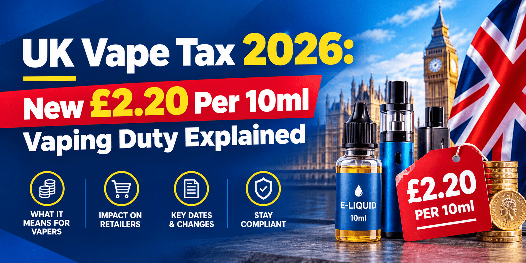 UK Vape Tax 2026: New £2.20 Per 10ml Vaping Duty Explained