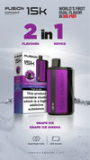 Fusion 15k Puffs 2 in 1 Dual Tank Disposable Vape Pod Kit - The Vape Giant