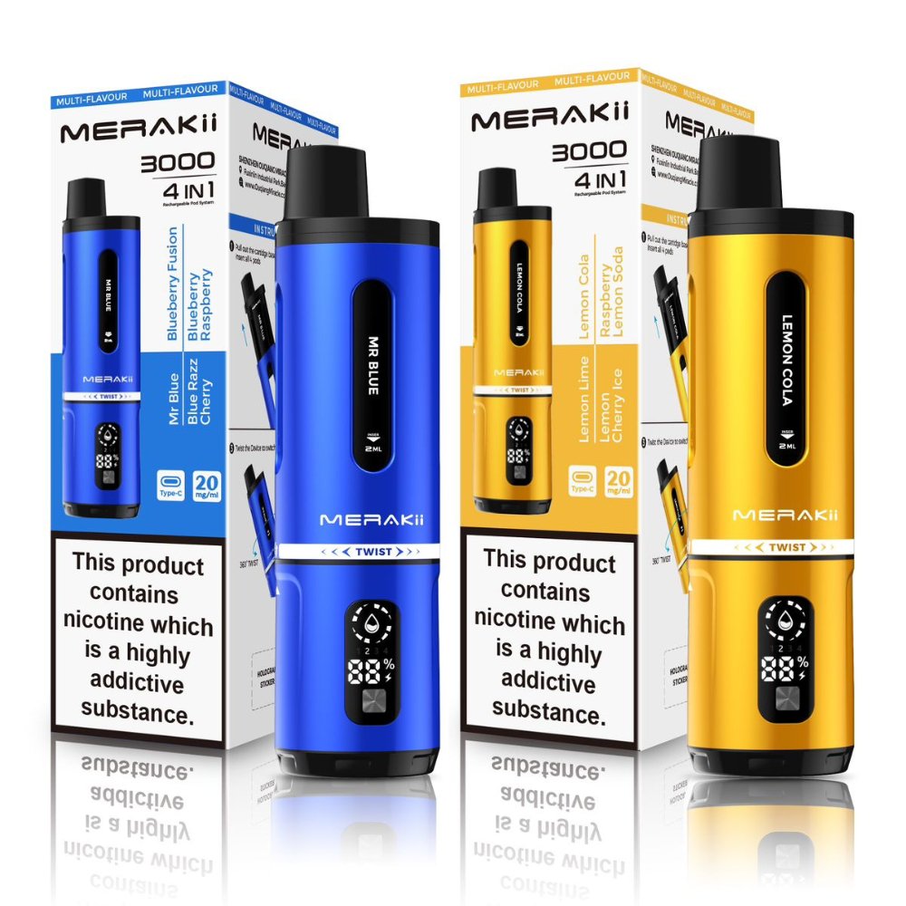 Merakii 3000 Disposable Vape Pack of 5 - £33.99 - The Vape Giant