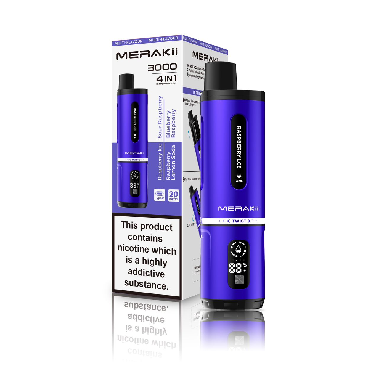 4 in 1 Merakii 3000 Puffs Disposable Vape Pod Kit - 2.99 - The Vape Giant 4 in 1 Merakii 3000 Puffs Disposable Vape Pod Kit - 2.99 - The Vape Giant