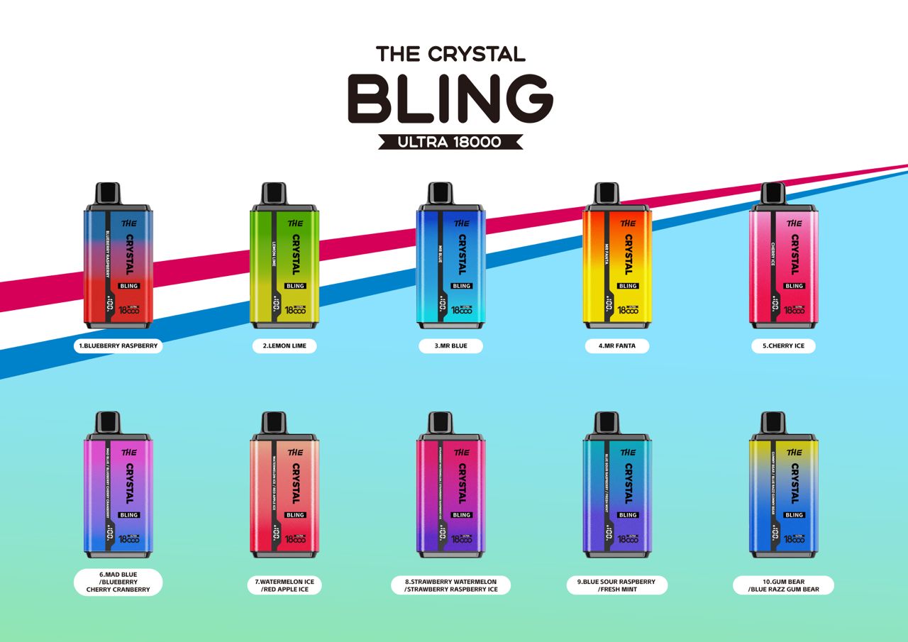 blng vape flavors The Crystal Bling Ultra 18000 Box of 10 - £79.99