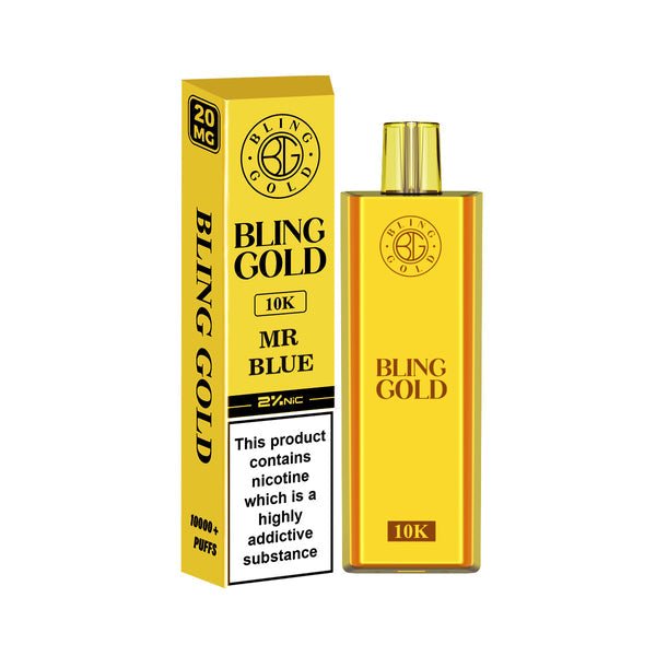 Bling Gold 10000 Disposable Vape Puff Pod Bar Pack of 10 - 79.99 - The Vape Giant Bling Gold 10000 Disposable Vape Puff Pod Bar Pack of 10 - 79.99 - The Vape Giant